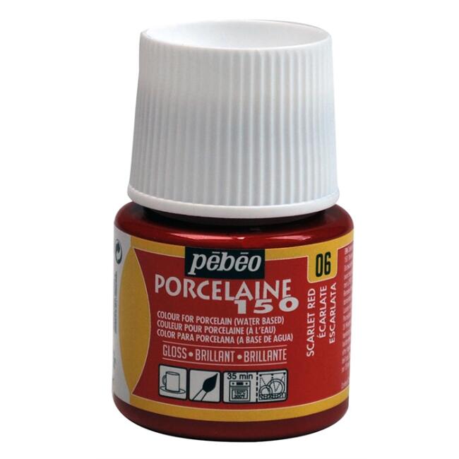 Pebeo Porcelaine 150 Porselen Boyası 45 ml Scarlet Red 06 - 3