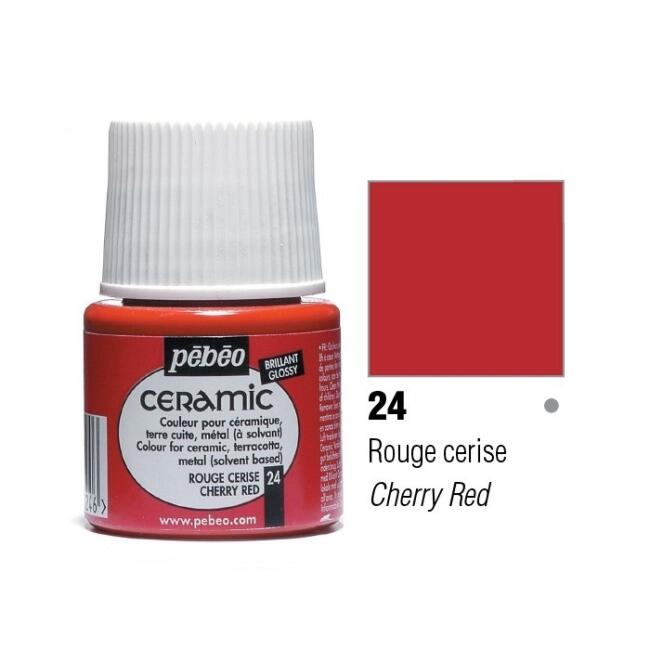 Pebeo Ceramic Seramik Boyası 45 ml Cherry Red 24 - 1