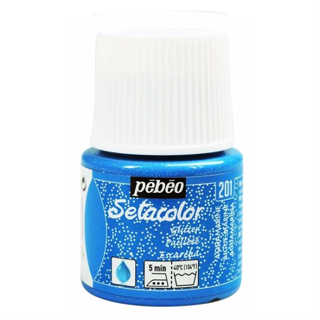 Pebeo Setacolor Glitter Kumaş Boyası 45 ml Aquamarine - 1