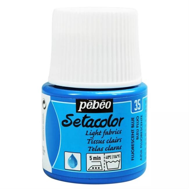Pebeo Setacolor Light Fabrics Kumaş Boyası 45 ml Flouorescent Blue 35 - 1