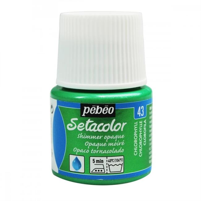 Pebeo Setacolor Shimmer Parlak Opak Kumaş Boyası 45 ml Chlorophyll 43 - 1