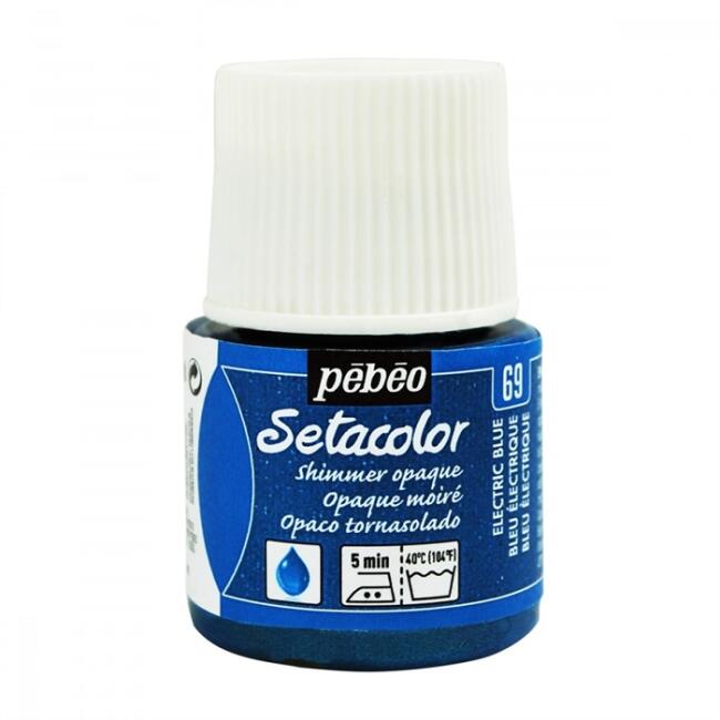 Pebeo Setacolor Shimmer Parlak Opak Kumaş Boyası 45 ml Electric Blue - 2
