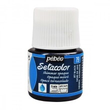 Pebeo Setacolor Shimmer Parlak Opak Kumaş Boyası 45 ml Jet Black - Pebeo