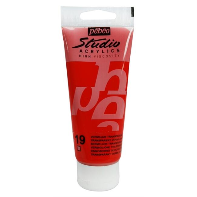 Pebeo Studio Akrilik Boya 100 ml Transparent Vermilion 19 - 2