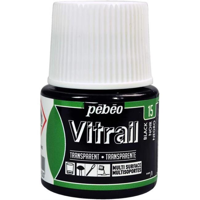 Pebeo Vitrail Cam Boyası 45 ml Black - 1