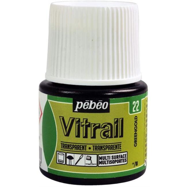 Pebeo Vitrail Transparan Cam Boyası 45 ml Greengold 22 - 1