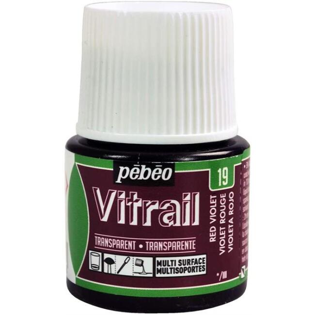 Pebeo Vitrail Transparan Cam Boyası 45 ml Red Violet 19 - 1
