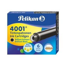 Pelikan 4001 Dolmakalem Kartuşu 6 Adet Siyah - Pelikan