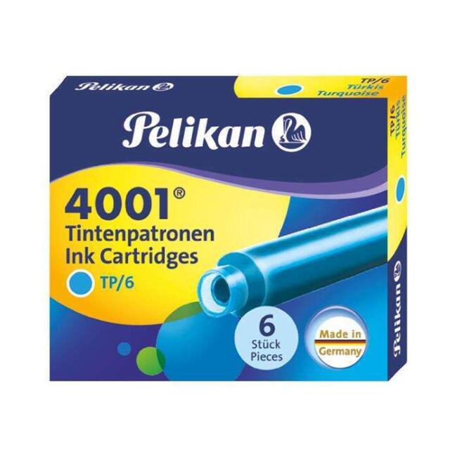 Pelikan 4001 Dolmakalem Kartuşu 6 Adet Turkuaz - 1