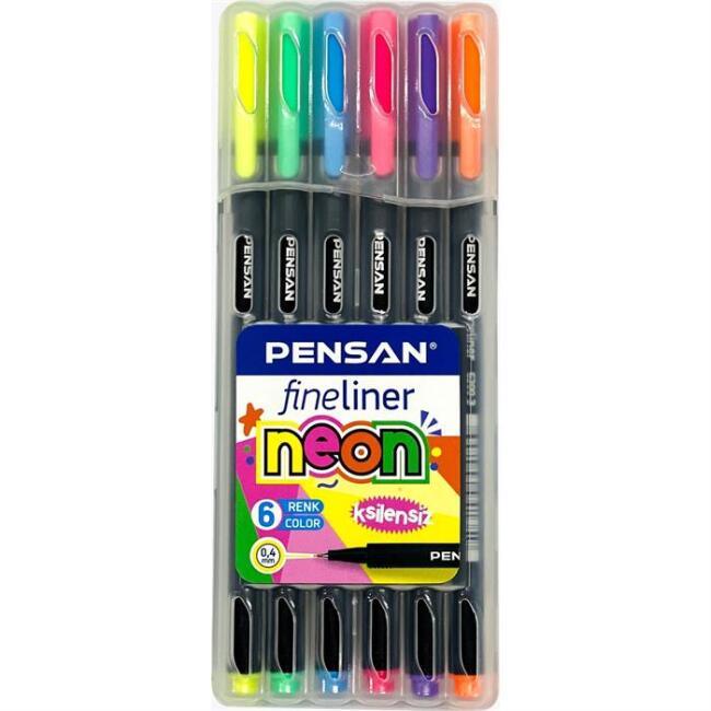 Pensan Fineliner Kalem Seti 6 Neon Renk - 1