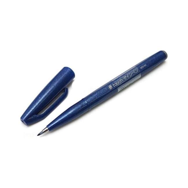 Pentel Brush Sign Pen İmza Kalemi Blue - 1