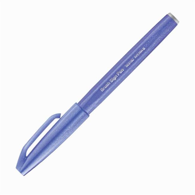 Pentel Brush Sign Pen İmza Kalemi Blue Violet - 1