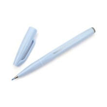 Pentel Brush Sign Pen İmza Kalemi Grey Blue - 1