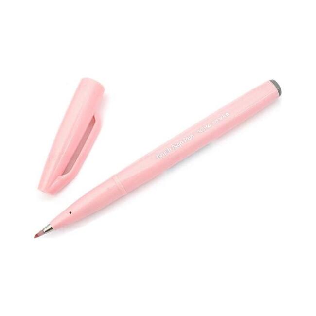 Pentel Brush Sign Pen İmza Kalemi Pale Pink - 1