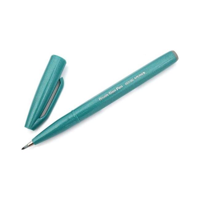Pennello Per Acquerello Pentel Art Brush – Colore Turchese, Punta In Fibra, Ideale Per Lettering E Illustrazioni