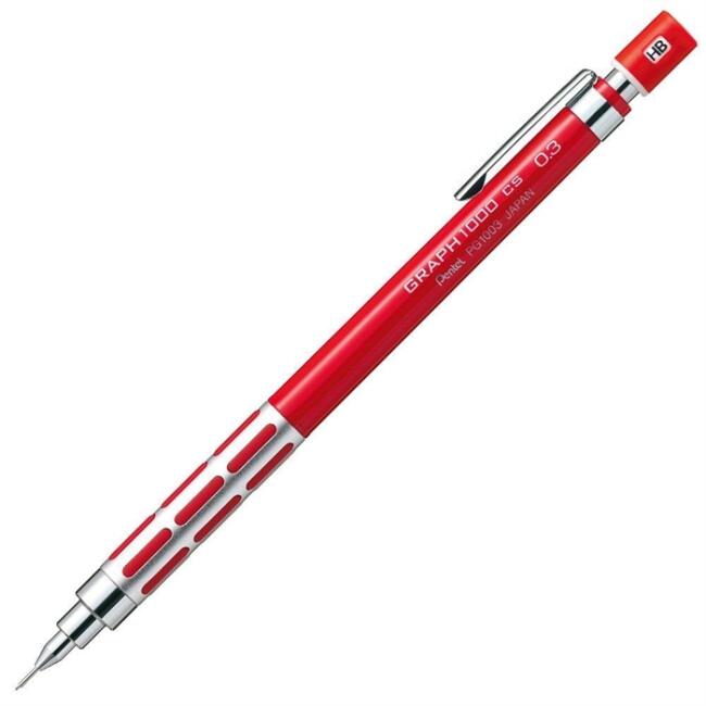 Pentel Graph1000 For Pro Teknik Çizim Kalemi Kırmızı 0.3mm - 1