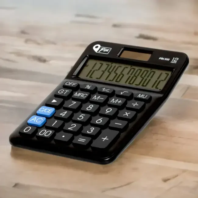 Pin Masaüstü Hesap Makinesi Siyah No:100 - 3