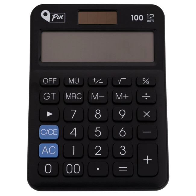 Pin Masaüstü Hesap Makinesi Siyah No:100 - 1