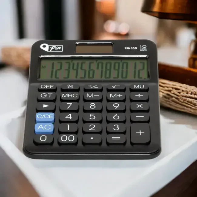 Pin Masaüstü Hesap Makinesi Siyah No:100 - 2