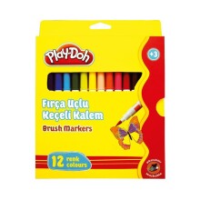 Play-Doh 12 Renk Fırça Uçlu Keçeli Kalem - 1