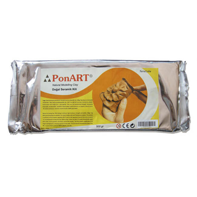 Ponart Doğal Seramik Kıl Hamuru 1000 gr Terracotta - 1