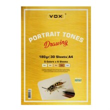 Portait Tones Drawing Spiralli A4 Çizim Blok 180 g 30 Yaprak - Vox