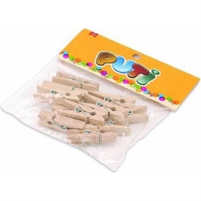 Puti Büyük Boy Naturel Mandal 3.5 cm 12 Adet - 1