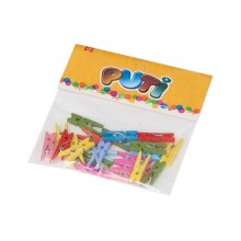 Putı Renkli Ahşap Mandal Büyük Boy 3.5 cm 12 Adet - PUTI