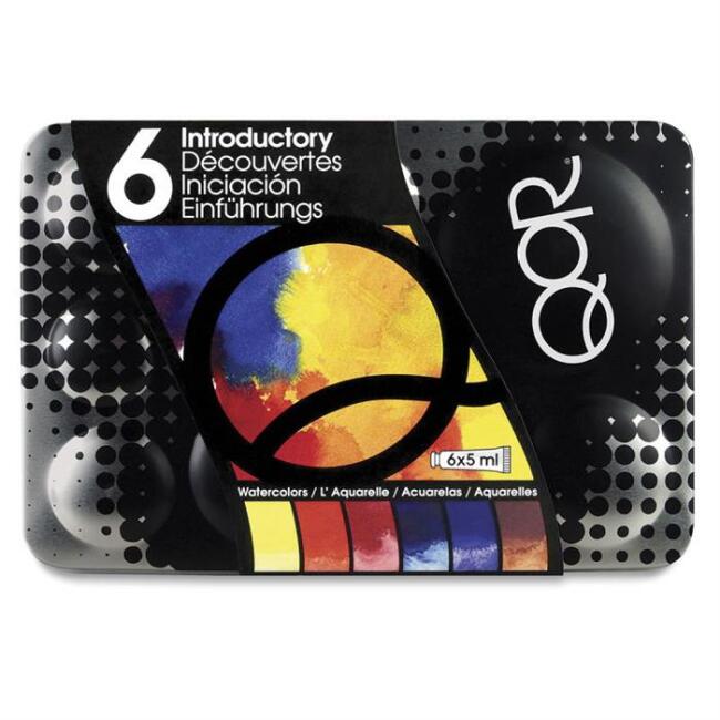 QoR Metal Kutu Tüp Sulu Boya Seti 5 ml 6 Renk - 1