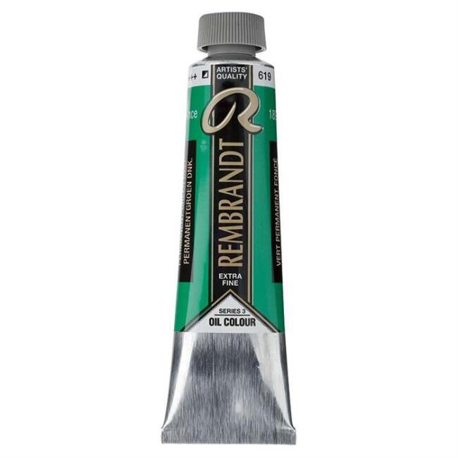 Talens Rembrandt Extra-Fine Yağlı Boya 40 ml Seri 3 Permanent Green Deep 619 - 1