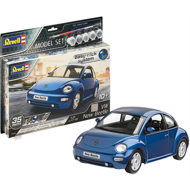 Revell Easy Click Maket Araba 1:24 Ölçek VW New Beetle Boyalı Set N:07643 - 1