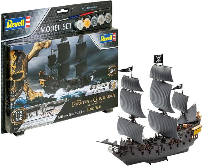 Revell Easy Click Maket Gemi 1:150 Ölçek Pirates of the Caribbean Black Pearl Boyalı Set N:05499 - 2