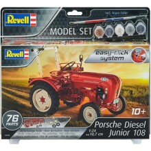 Revell Easy Click Maket Traktör 1:24 Ölçek Porsche Diesel Junior 108 Boyalı Set N:7820 - 1
