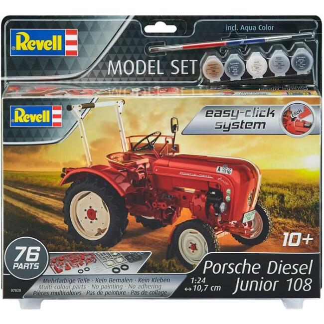 Revell Easy Click Maket Traktör 1:24 Ölçek Porsche Diesel Junior 108 Boyalı Set N:7820 - 1