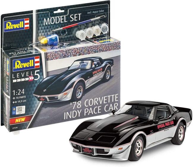 Revell Maket Araba 1:24 Ölçek 1978 Corvette Indy Pace Car Boyalı Set - 2