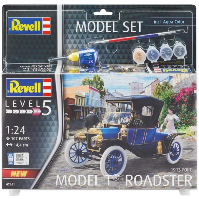 Revell Maket Araba 1:24 Ölçek Ford 1913 T Roadster Boyalı Set - 1