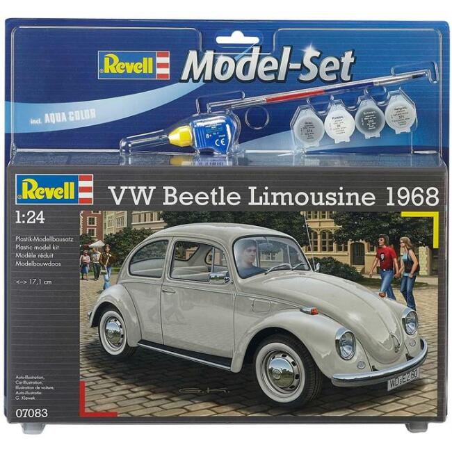 Revell Maket Araba 1:24 Ölçek VW Beetle Limousine 1968 Boyalı Set - 1