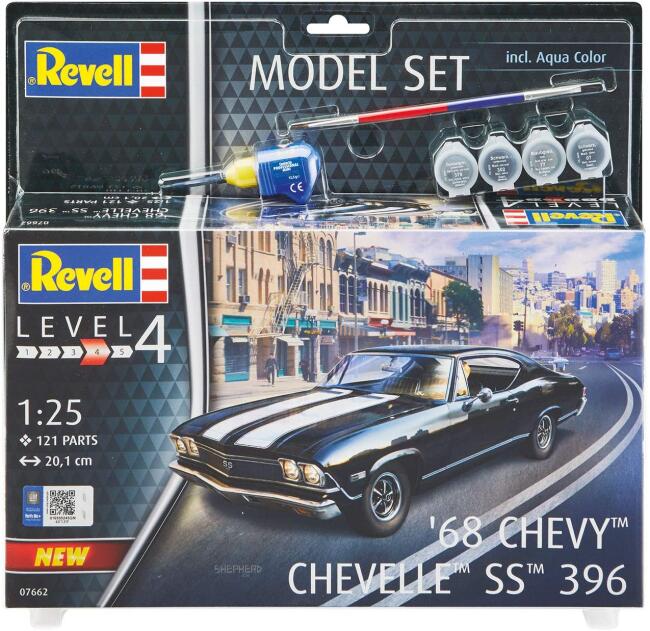 Revell Maket Araba 1:25 Ölçek 1968 Chevy Chevelle SS 396 Boyalı Set - 2
