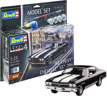 Revell Maket Araba 1:25 Ölçek 1968 Chevy Chevelle SS 396 Boyalı Set - 3