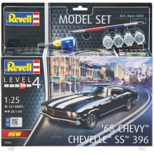 Revell Maket Araba 1:25 Ölçek 1968 Chevy Chevelle SS 396 Boyalı Set - Revell