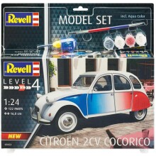 Revell Maket Araba 1:25 Ölçek Citroen 2CV Cocorico Boyalı Set - Revell