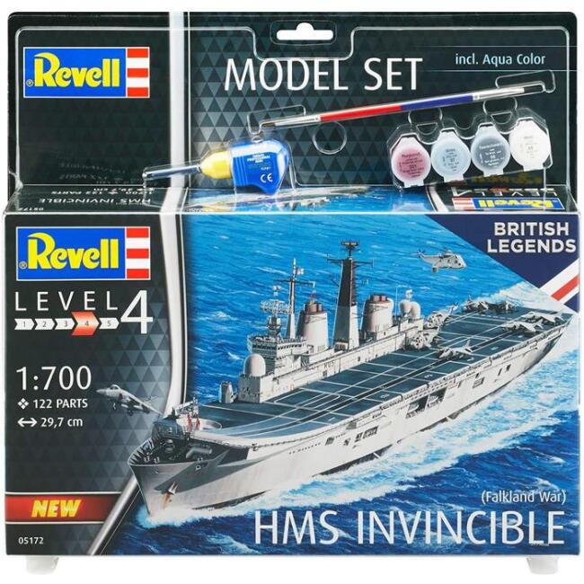 Revell Maket Gemi 1:700 Ölçek HMS Invincible Boyalı Set - 1
