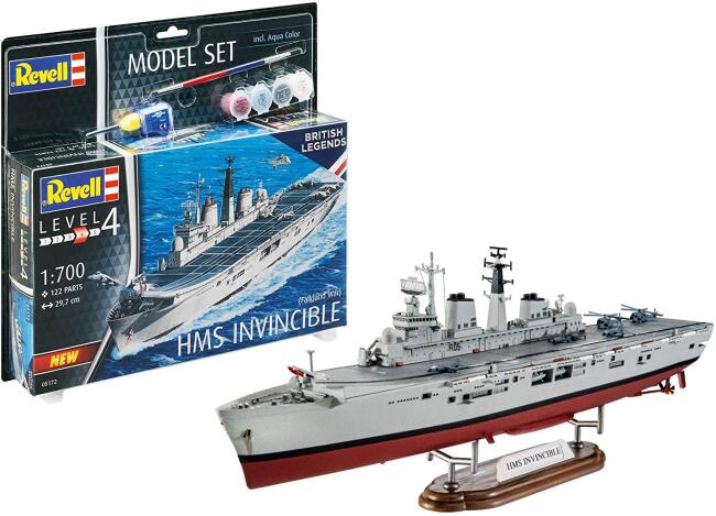 Revell Maket Gemi 1:700 Ölçek HMS Invincible Boyalı Set - 2