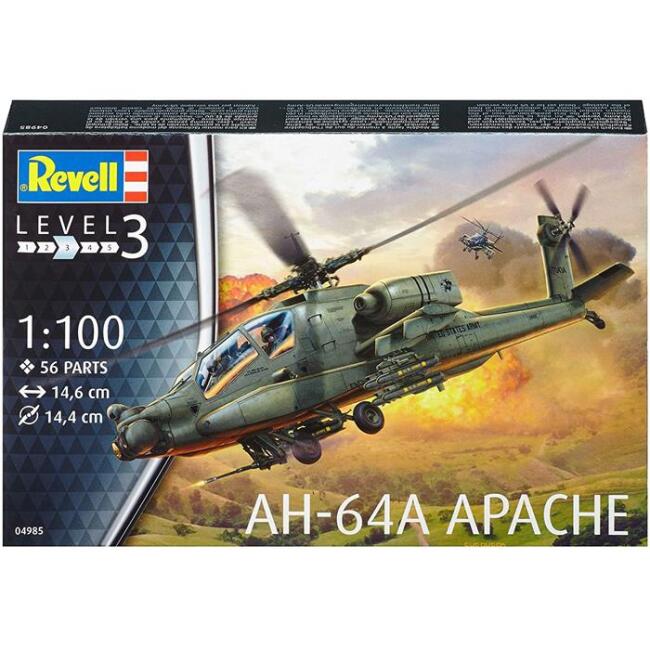 Revell Maket Helikopter 1:100 Ölçek AH-64A Apache - 3