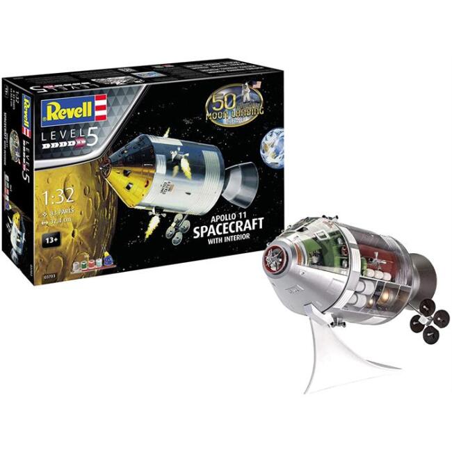 Revell Maket Kutulu Uzay Gemisi Boyalı Set 1/32 N:03703 Apollo 11 Spacecraft - 1
