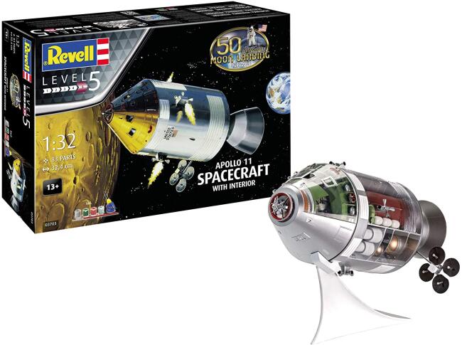 Revell Maket Kutulu Uzay Gemisi Boyalı Set 1/32 N:03703 Apollo 11 Spacecraft - 4
