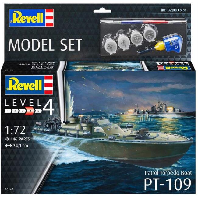Revell Maket Tekne 1:72 Ölçek Patrol Torpedo Boat PT-109 Boyalı Set - 1