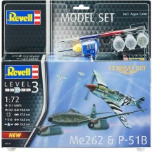 Revell Maket Uçak 1:72 Ölçek Me262 & P-51B Combat Boyalı Set - Revell