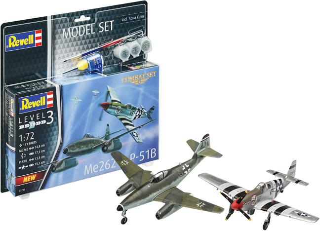 Revell Maket Uçak 1:72 Ölçek Me262 & P-51B Combat Boyalı Set - 2