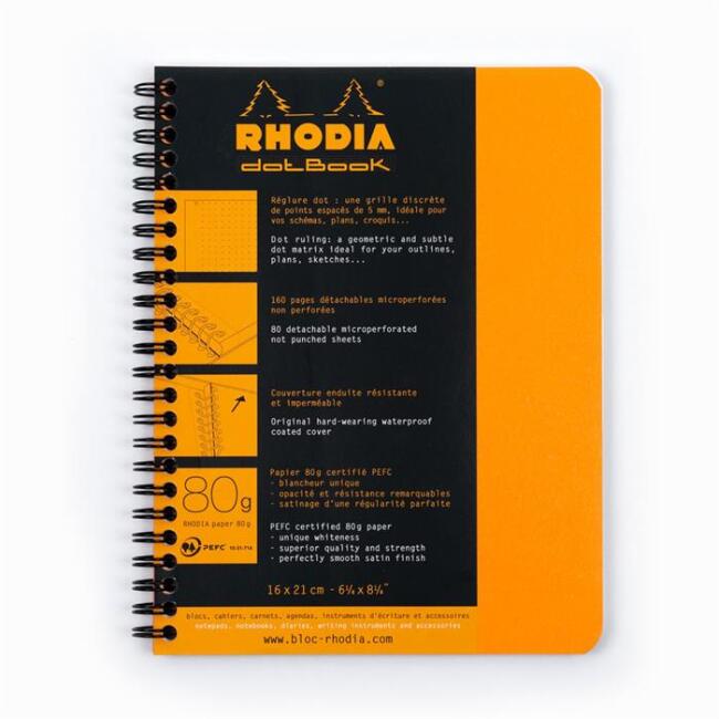 Rhodia Dot Spiralli Noktalı Not Defteri A5 80 Yaprak - 1